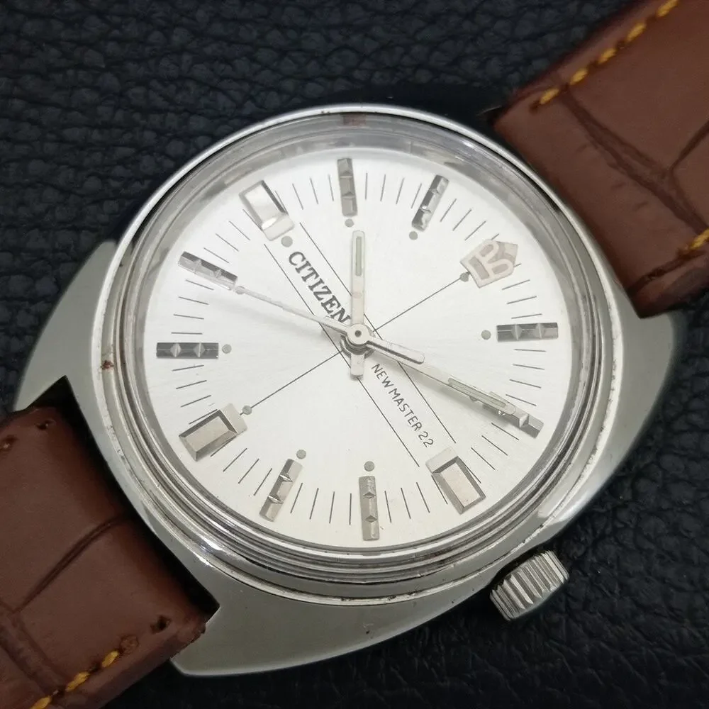 Vintage 1989 Citizen Manual Wound Mens Silver Watch & Silver accents